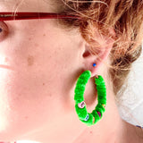 fluffy word hoop earrings . beauty full