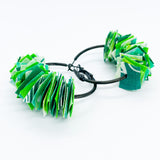 confetti earrings . small . black . green brights