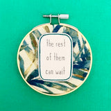wall art . small . the rest can wait . blue leaves