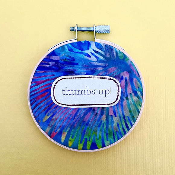 wall art . small . thumbs up! . blue tie dye