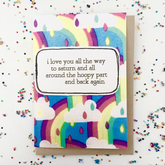 greeting card . i love you to saturn .