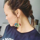 confetti earrings . medium . rose gold . rainbow ride